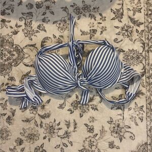 La Vie En Rose Blue and White Striped Bikini